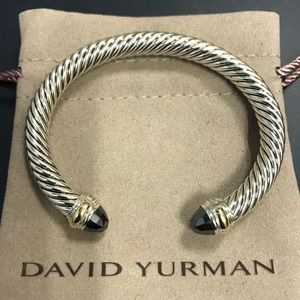 David Yurman Silver & Gold 7mm Bracelet Hematite